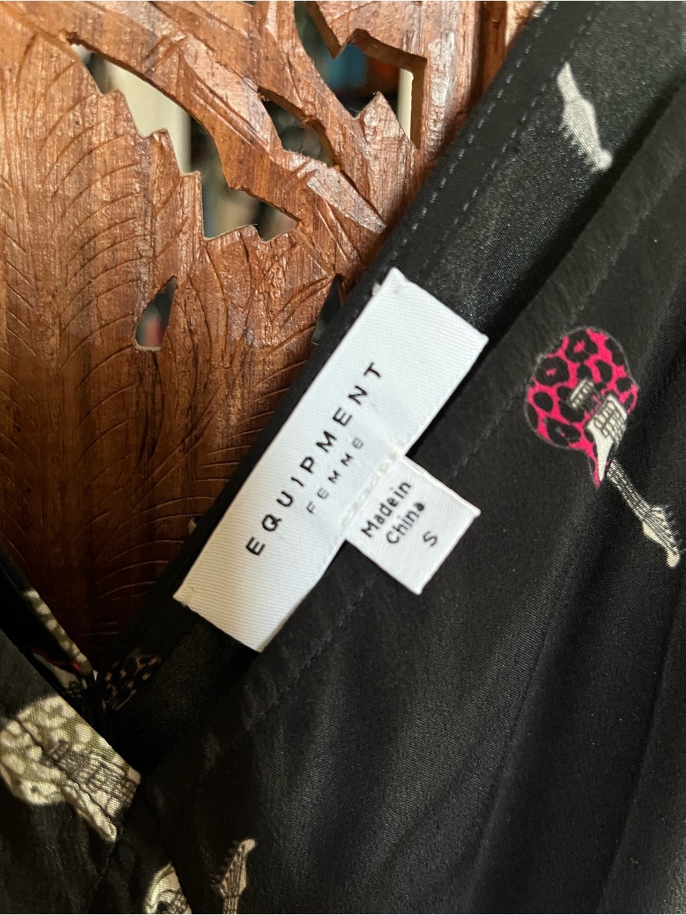 Equipment Black Maxi Slip Dress with Pink and Silver Guitar Print - Picture 3 of 4